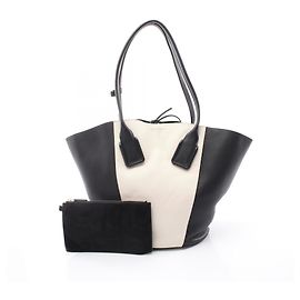 Sac cabas Basket Bottega Veneta Medium Noir Écru