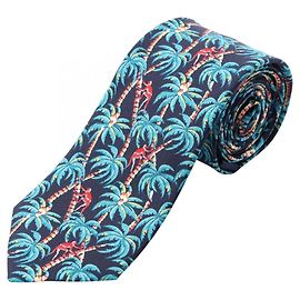 Corbata de seda para hombre Louis Vuitton Multicolor Verde Azul marino