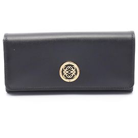 Loewe Anagram Bi-fold Long Wallet Black