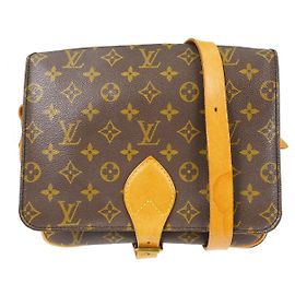 Louis Vuitton Cartouchiere Handbag Monogram Canvas GM Brown