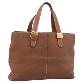 Sac à main Burberry en cuir marron or Auth ep14863 Marron Doré