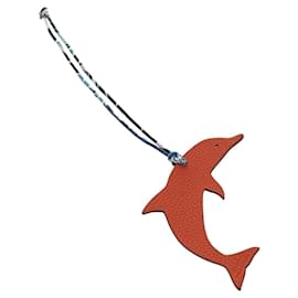 Hermès HERMES Petit H Charm Delfino Portachiavi in pelle Arancione Autentico 184262M Arancione