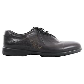 Berluti Amadeo Perugia Calligraphy Leather shoes in Black, Size 8.5 US Black