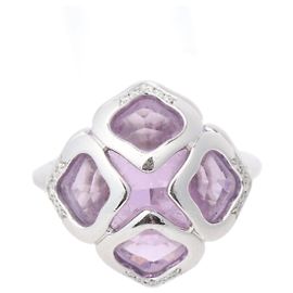 Chopard Imperiale Amethyst Diamond 18k White Gold Cocktailring, Größe 51 EU Weiß