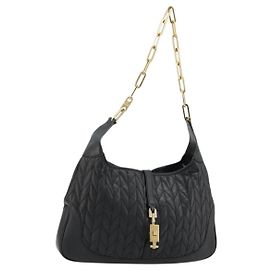 Gucci Vintage Jackie Shoulder Bag Canvas and Leather Black