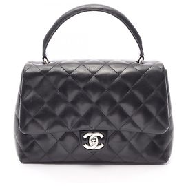 Chanel Matelassé Top Handle Handbag Black