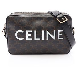 Céline Celine Triomphe Medium Messenger Bag Black