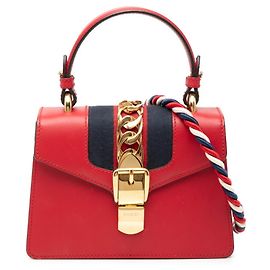 Mini borsa Gucci Sylvie in pelle rossa Rosso