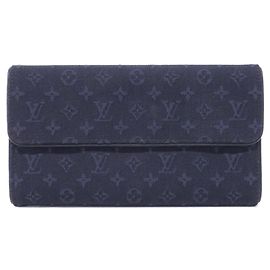 Louis Vuitton Monogram Mini Portefeuille International Wallet Dark blue