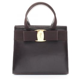 Salvatore Ferragamo Vara Ribbon Handbag Brown