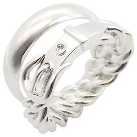 Hermès Hermes HERMES Boucles Sellier Inflexible Ring Silber