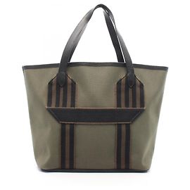 Hermès Sac cabas Hermes Pure Sangle Marron Noir Kaki