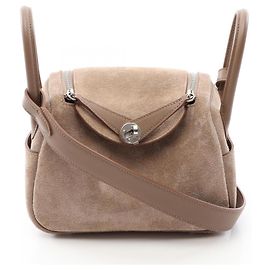 Hermès Bolsa de ombro Hermes Lindy Mini Griscaille Bege