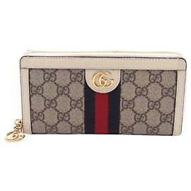 Cartera larga Gucci Ophidia GG Supreme Sherry Line Multicolor Beige