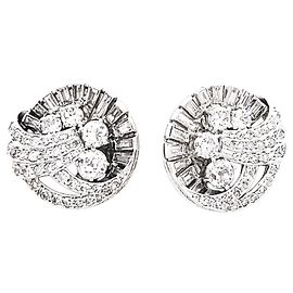 Autre Marque Vintage diamond earrings, platinum. Other