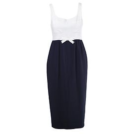 Robe Moschino Couture bicolore avec accent nœud Blanc Autre