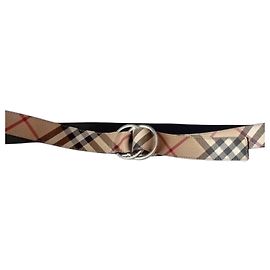 Burberry Cinto Haymarket Check de lona Bege Outro