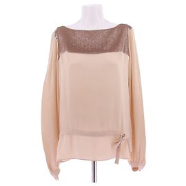 Dior Silk and gold sequin blouse Golden