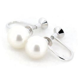 Brincos de pérolas Mikimoto em ouro branco Au750 Branco
