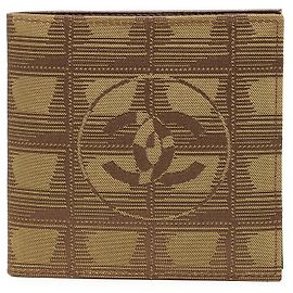 Chanel New Travel Line Nylon Leather Wallet Green Khaki