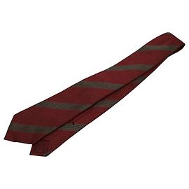 Gucci Interlocking Stripe Silk Tie Brown Red