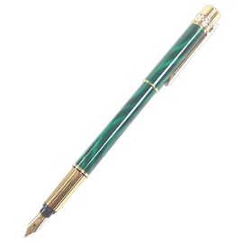 Penna stilografica Cartier Malachite Au750 D'oro Verde