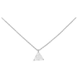 Autre Marque Colar de platina e diamantes Prata