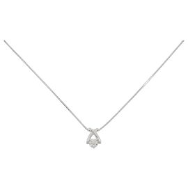 Autre Marque Au750 Diamond Necklace Silvery