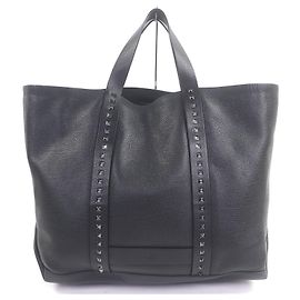 Sac cabas Valentino Garavani Rockstud en cuir de veau Noir