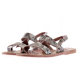 Autre Marque Sandalen mit Python-Print Grau