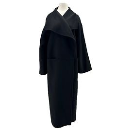 Totême Black Wool Long Coat Black