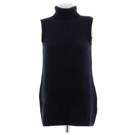 Autre Marque Pull sans manches col roulé bleu marine Bleu Marine