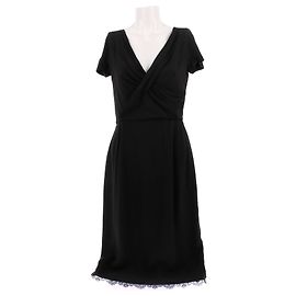 Dior Black Viscose Dress Size 38 Black