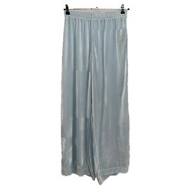 American Vintage Hose hellblau aus Viskose Blau