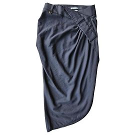 Jacquemus La Jupe Saudade Asymmetric Midi Skirt Navy Blue Navy blue