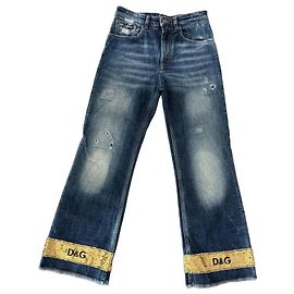 Jeans Bootcut Dolce & Gabbana D&G con Paillettes Blu