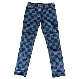 Jeans Dritti Louis Vuitton Damier Blu