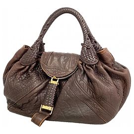 Fendi Spy Bag Leather Handbag Brown