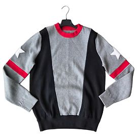 Givenchy Sudadera Gris y Negra con Estrellas Negro Roja Gris