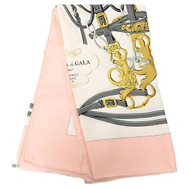 Sciarpa in seta Hermès White Brides de Gala 90 Bianco