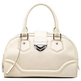 Louis Vuitton White Epi Bowling Montaigne GM Blanc Écru