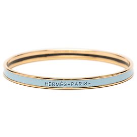 Brazalete de esmalte liso azul extra estrecho Hermès 62 Azul Azul claro