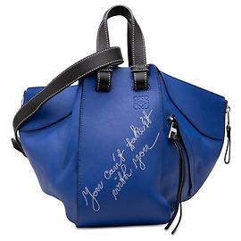 LOEWE Bolsa Hammock Can't Take It em couro de bezerro bicolor azul Small Azul