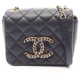Chanel Matelassé Leather Handbag Black