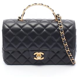 Sac à main Chanel Matelassé Top Handle 2-Way Shoulder Bag Noir