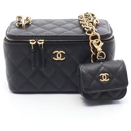 Borsa a tracolla vanity Chanel Matelassé Nero