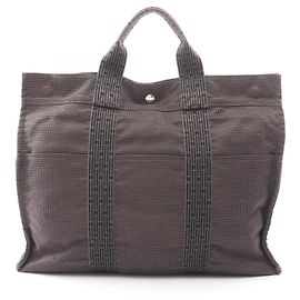 Hermès Sac cabas/Sac à main Hermes Herline MM en gris Marron