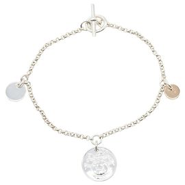 Hermès Pulseira Charm Hermes Ex-Libris Prata Dourado