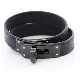 Hermès Pulsera Hermes Kelly Double Tour en Negro Negro
