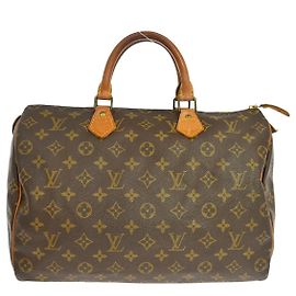 Louis Vuitton Speedy Handbag Monogram Canvas 35 Brown